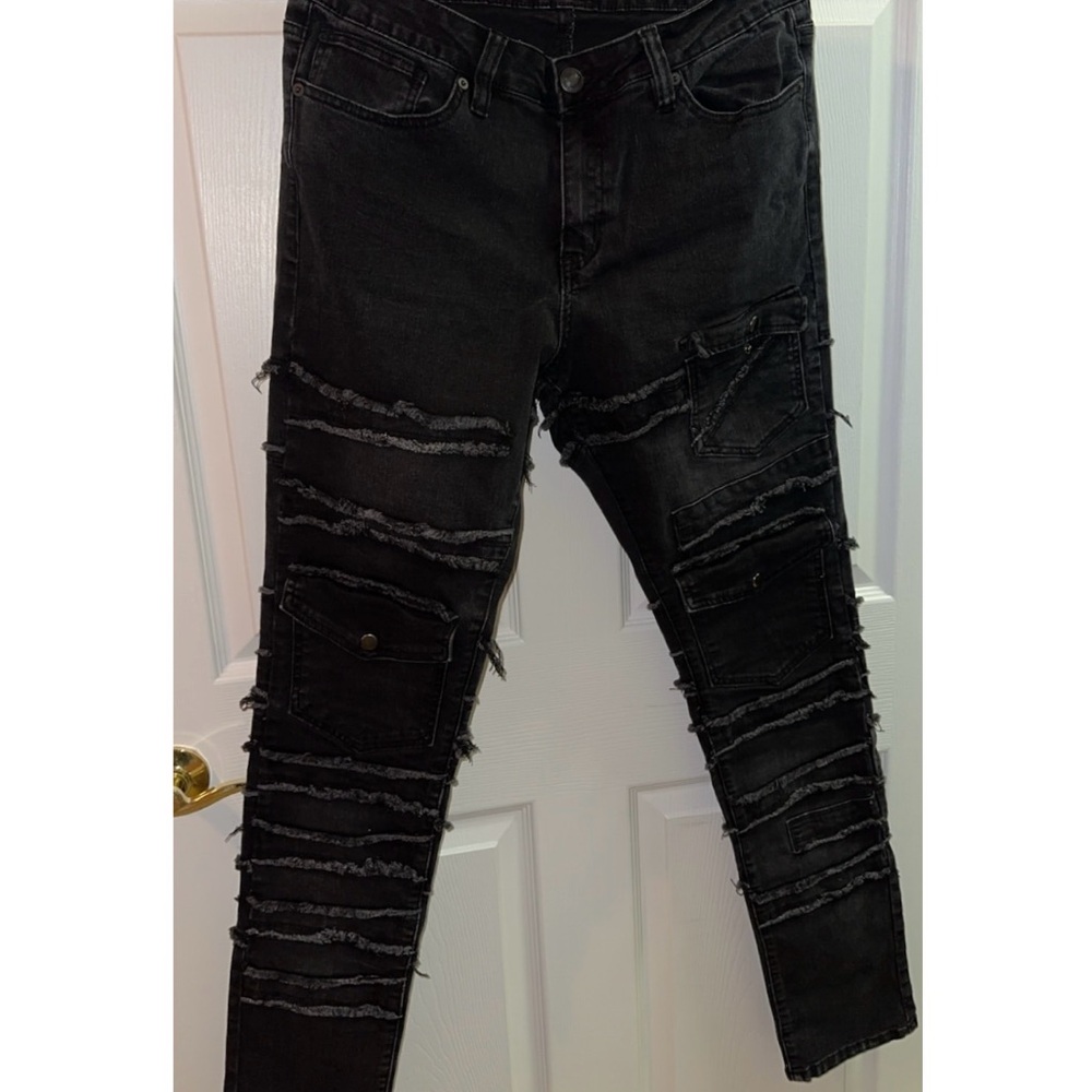 Men's Black Distressed Jeans